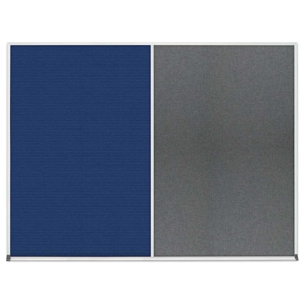 Triple Door Radius Corkboard, 72"x36", Sat, UV7005RC-SATIN-DBURGU